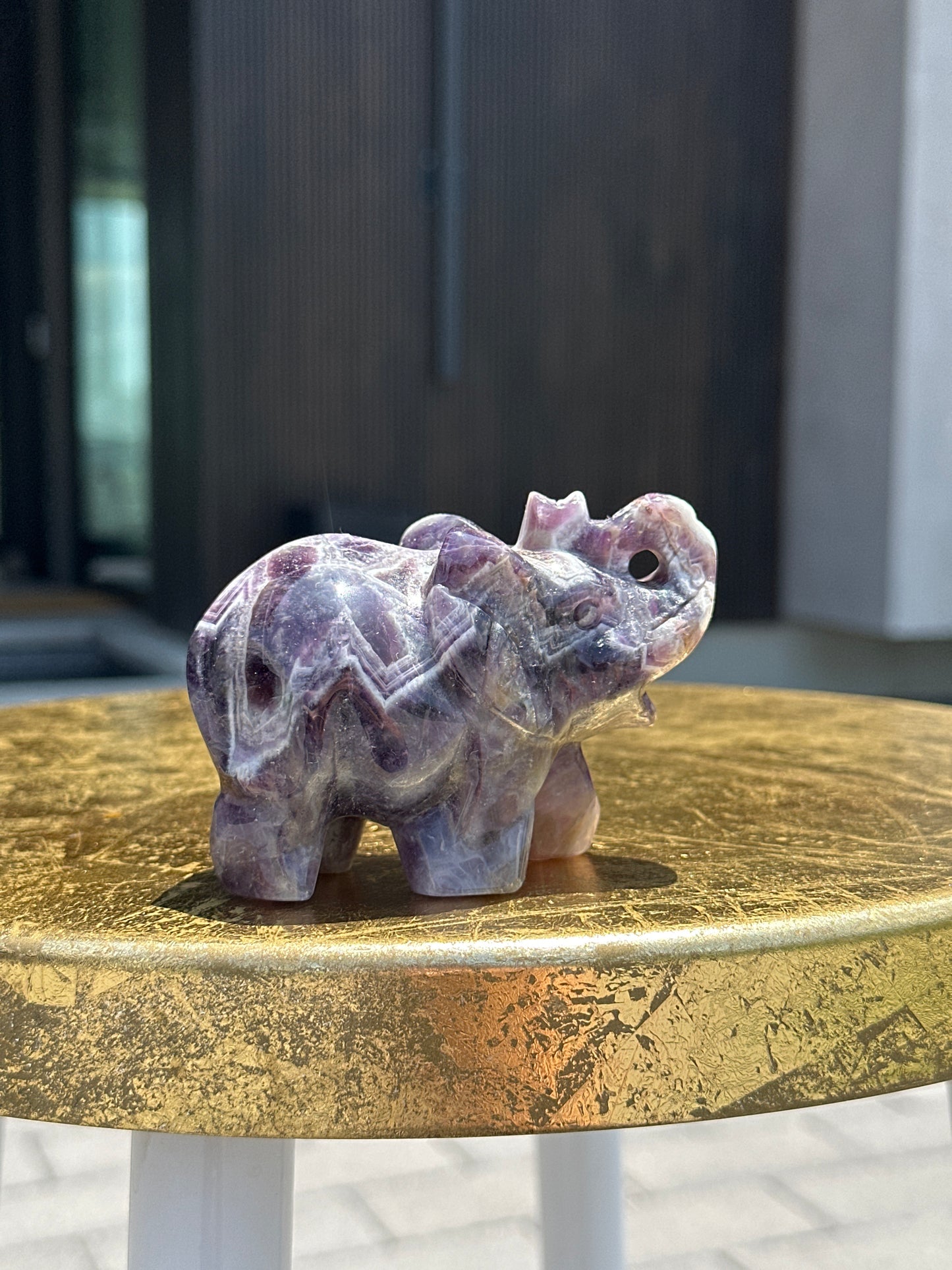 Chevron Amethyst Elephant