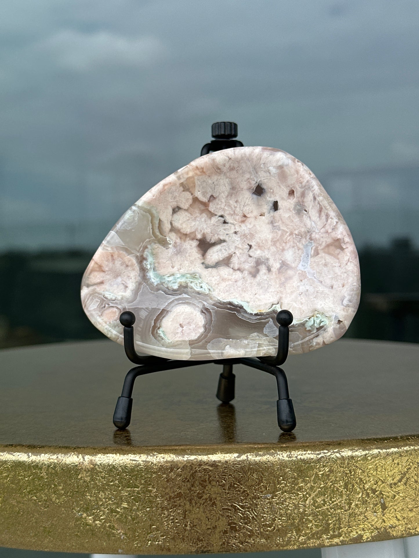 Pink Flower Agate Bowl