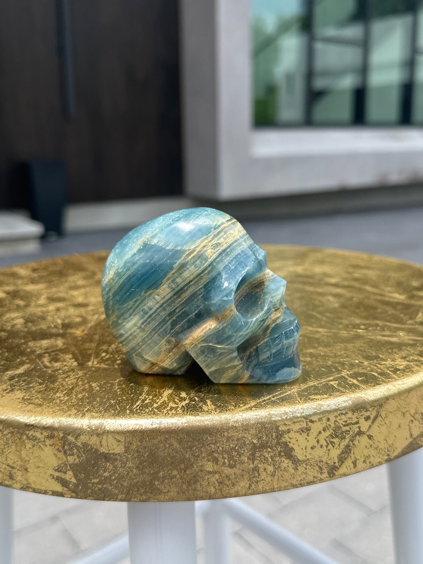 Lemurian Blue Calcite Skull