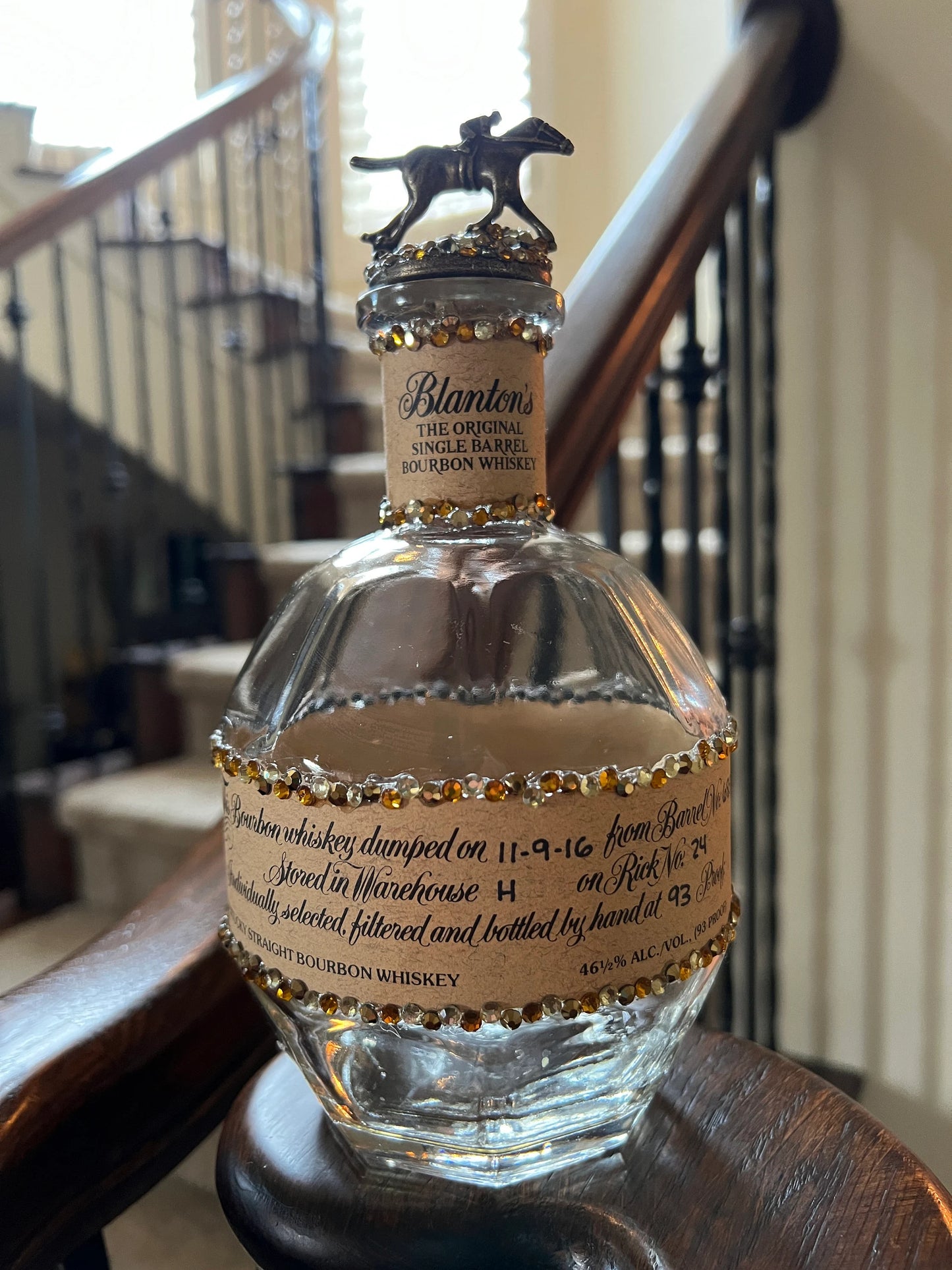 Swarovski Crystal Empty Blantons Bottle Housewarming Gift