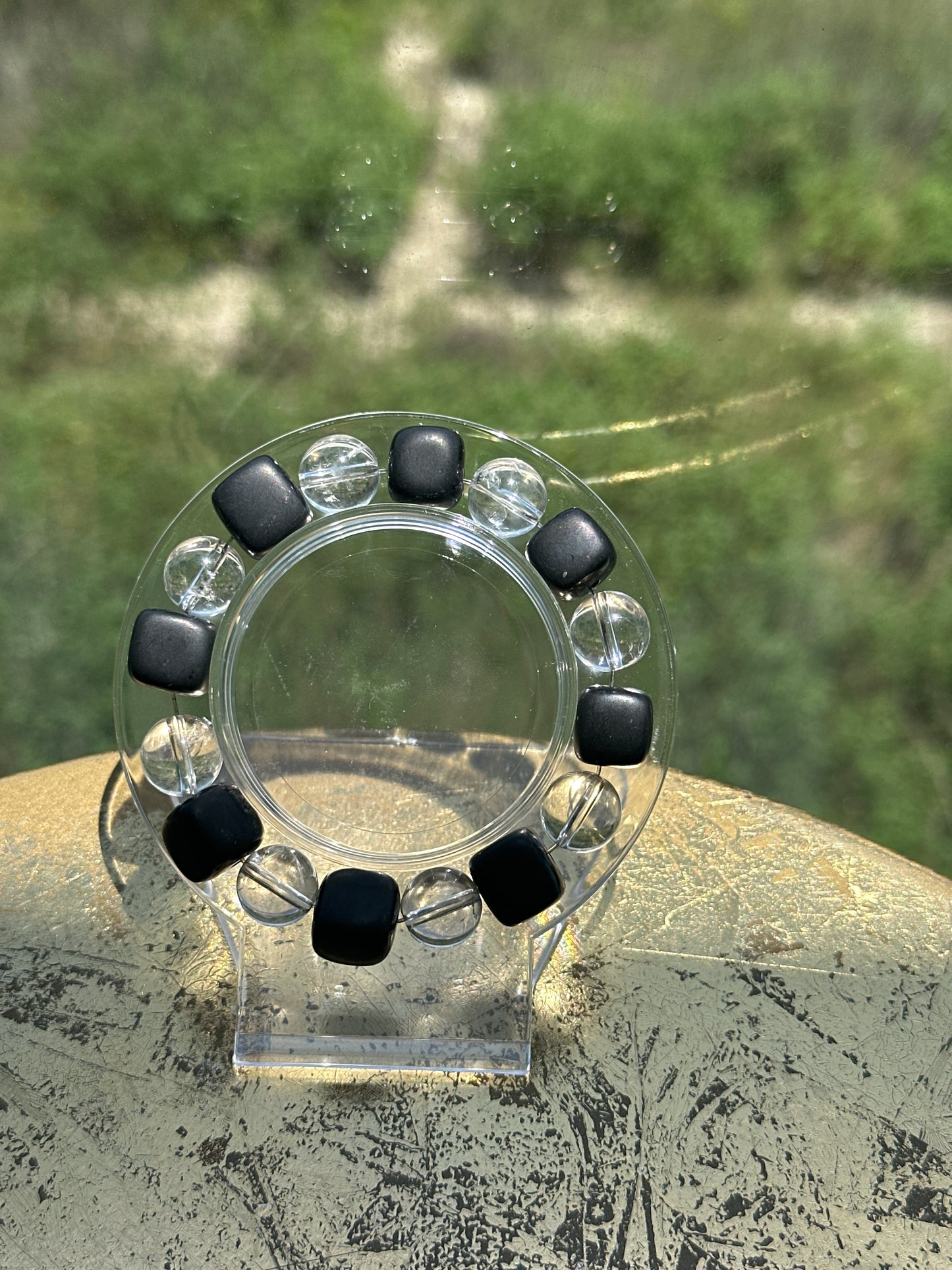 EMF Protection Amplified Clear Quartz and Shungite Custom TMB Bracelet