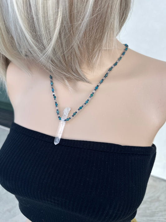 Serian Starseed Activation Necklace With Lemurian Blue Needle Point
