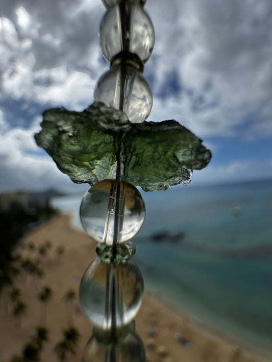TMB Premium Moldavite Libyan Desert Glass Tektite Bracelet with Sterling Silver Toggle