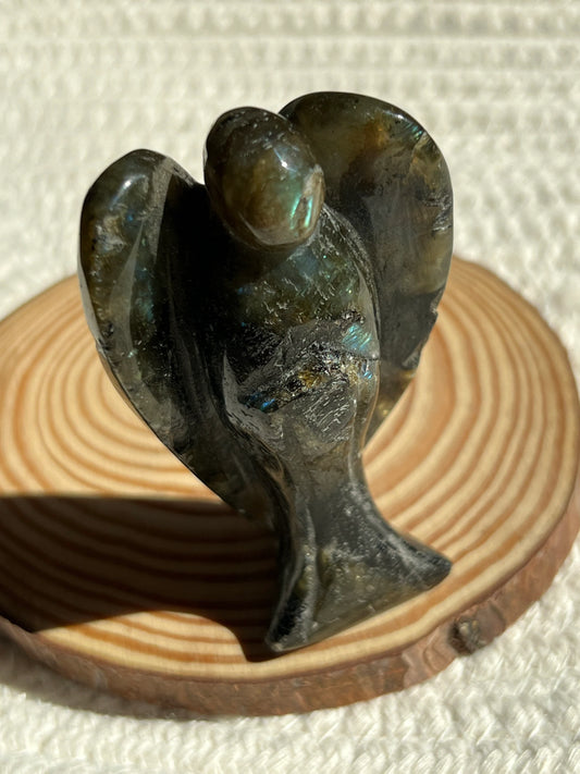 Labradorite Angel Carving Over 3” Tall