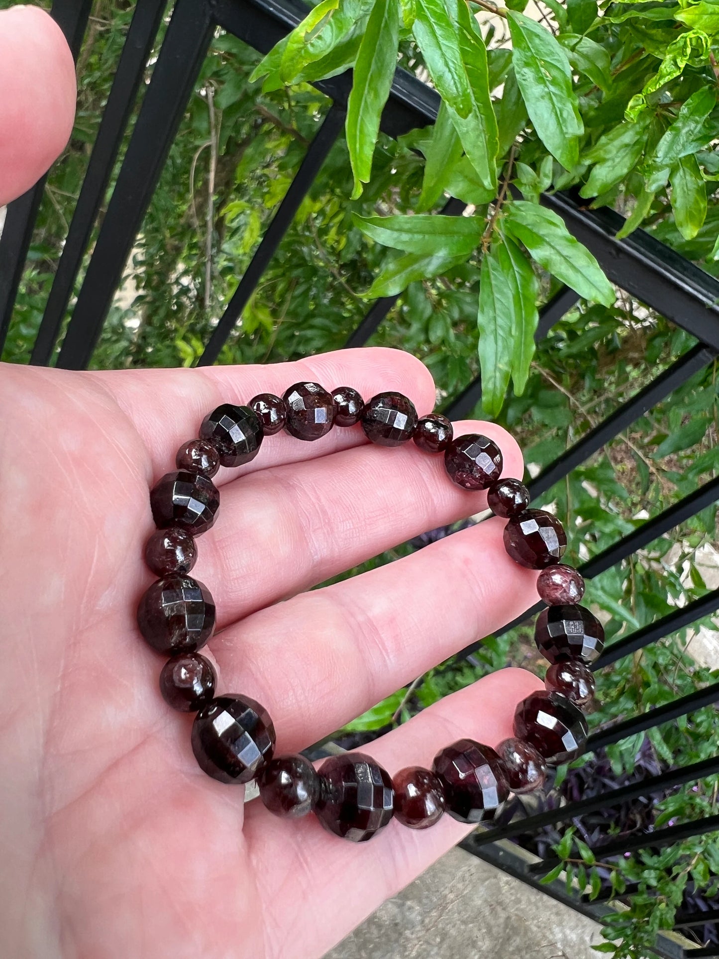 Faceted Garnet TMB Custom Crystal Bracelet