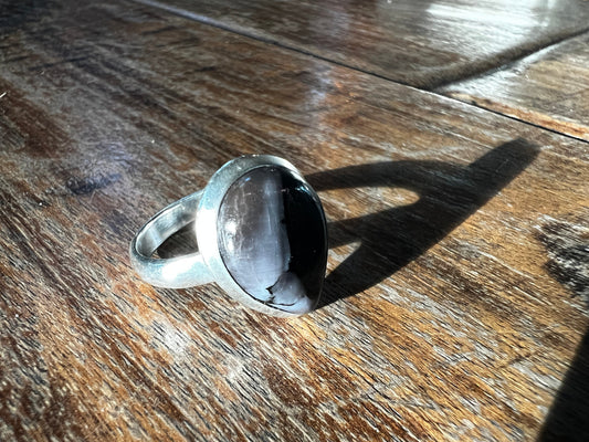 Mystic Merlinite Indigo Garbo Tear Drop Ring .925 Size 8