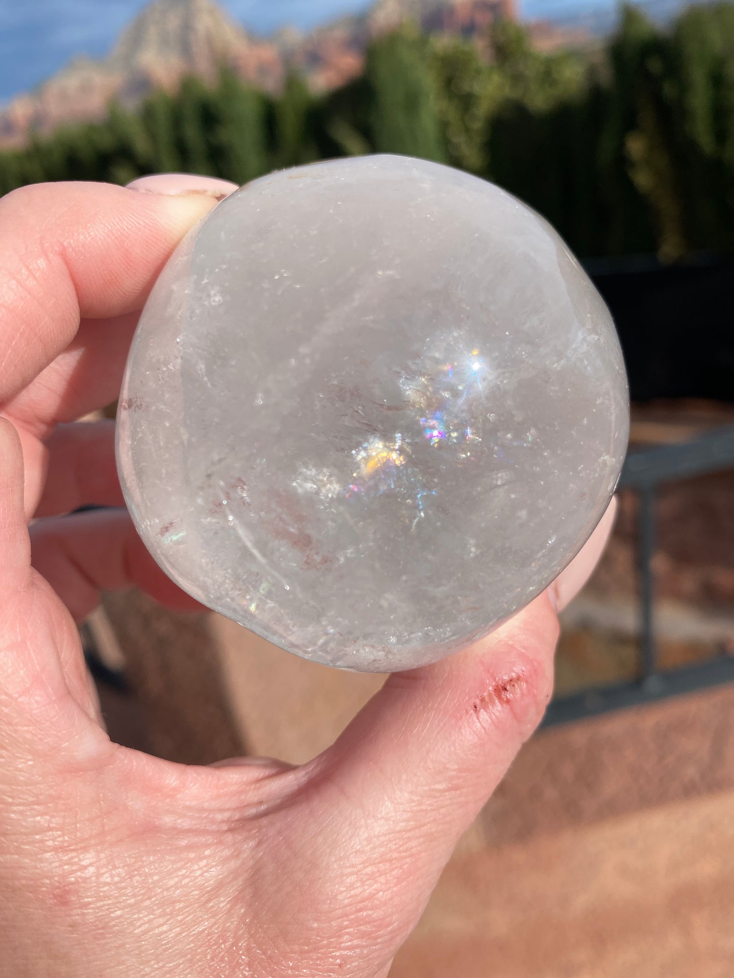 Ultra Healing Clear Quartz Rainbow Skull