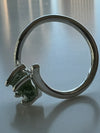 Moldavite Tektite Ring Set in .925 Sterling Silver sz 7.5