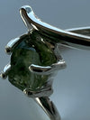 Moldavite Tektite Ring Set in .925 Sterling Silver sz 7.5