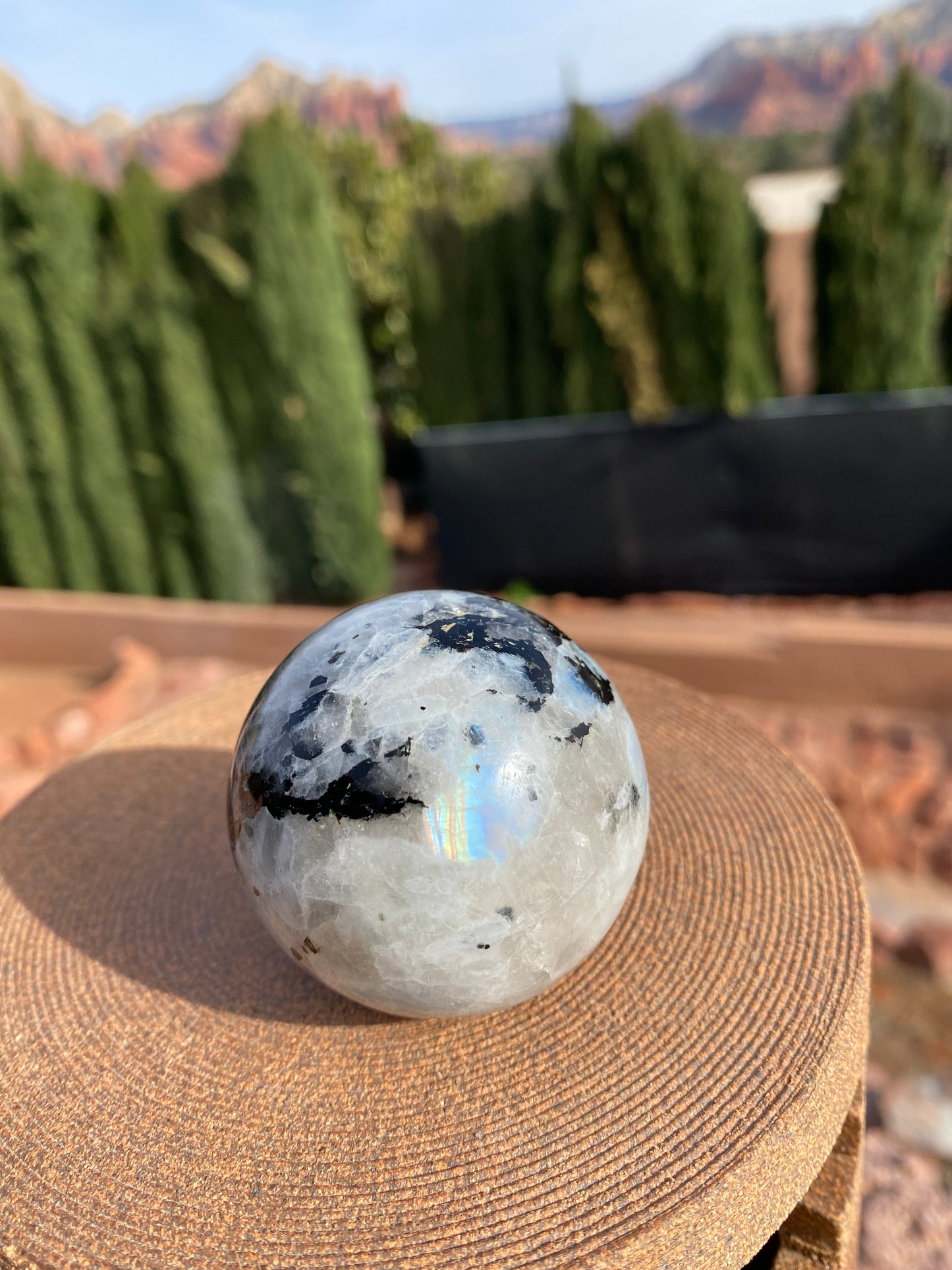 Flashy Rainbow Moonstone Sphere