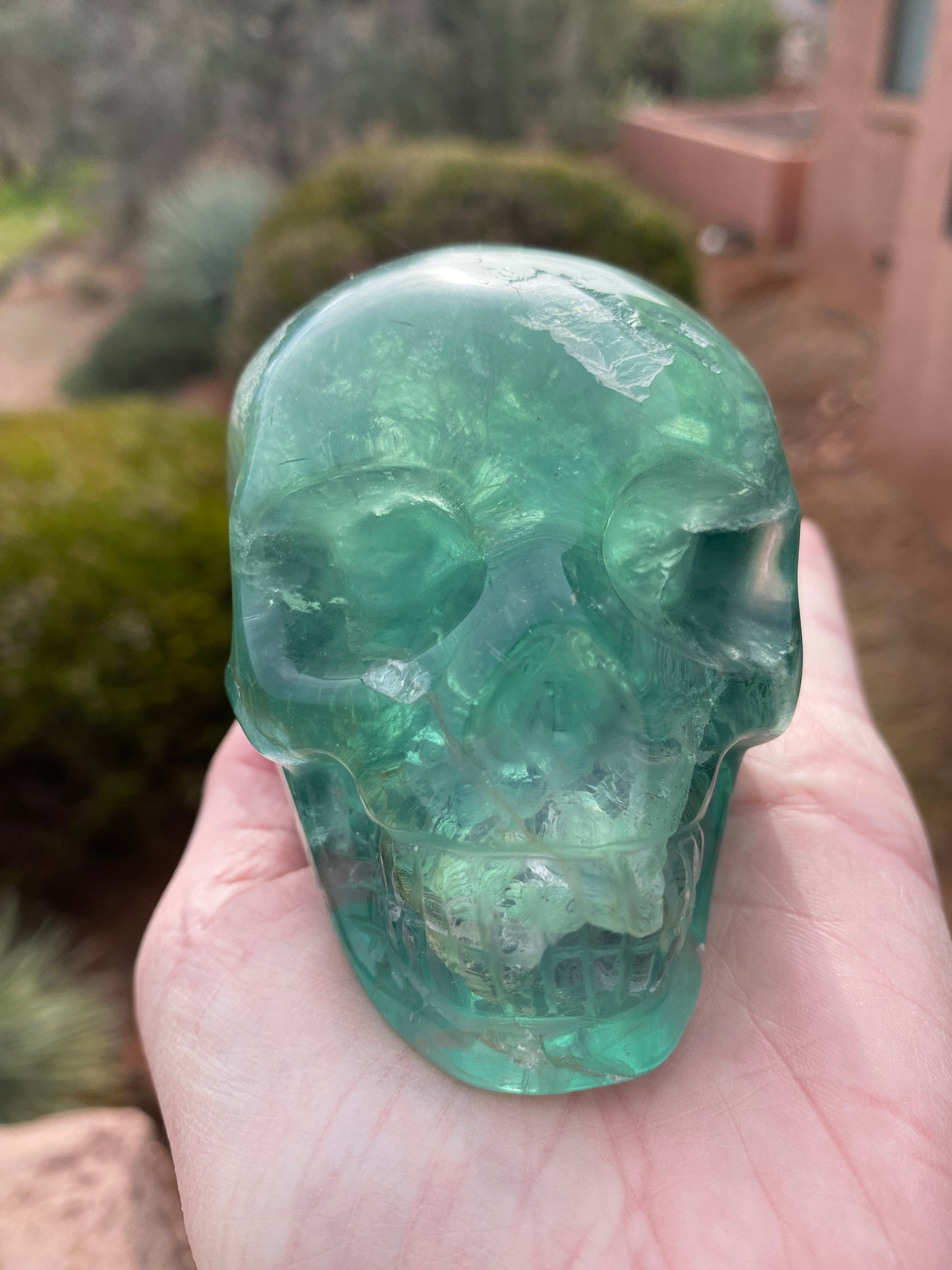 Green Fluorite Skull