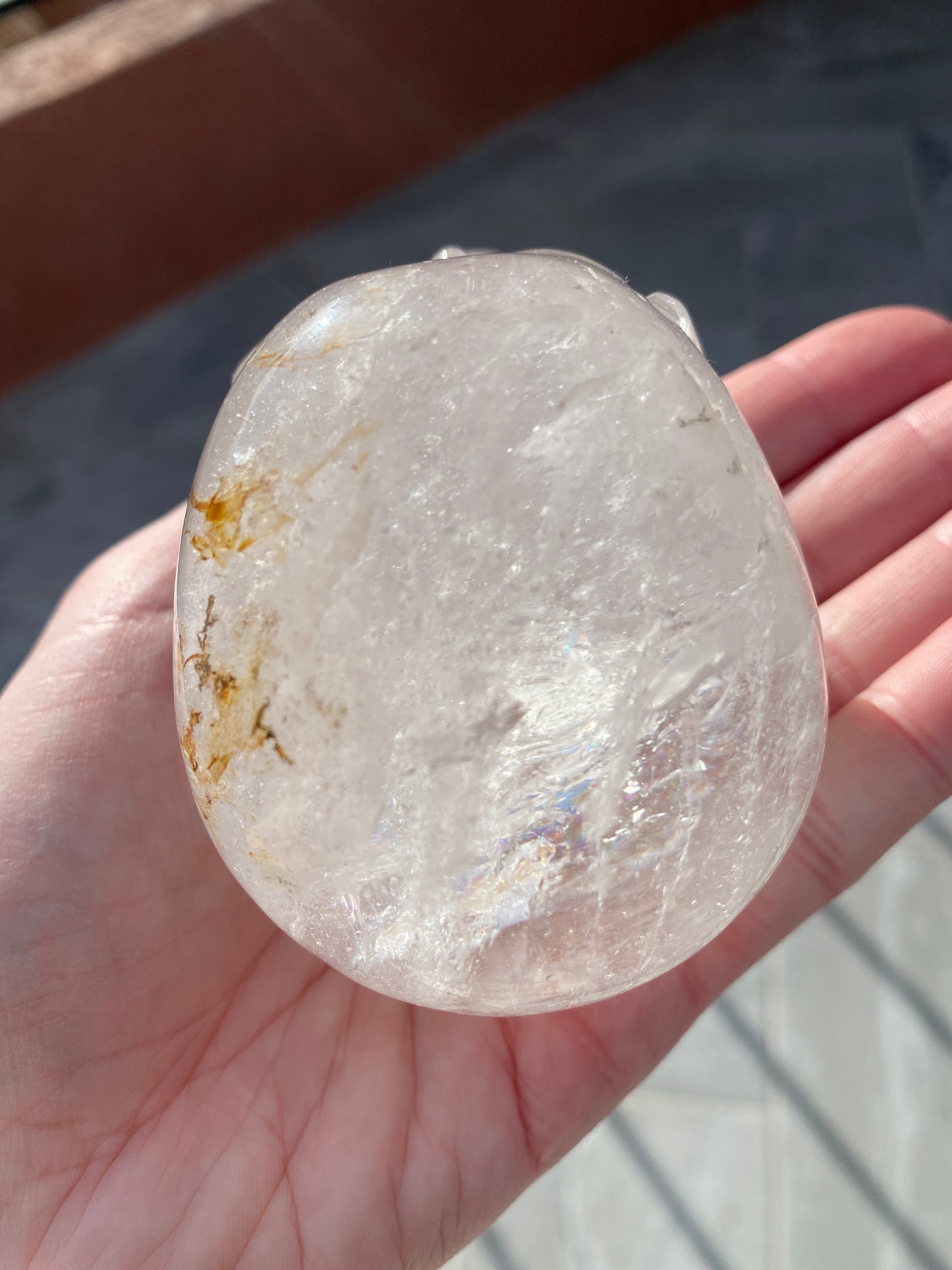 Ultra Healing Clear Quartz Rainbow Skull