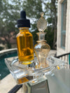 Liquid Sunshine Perfume 2 oz Glass Dropper Bottle Egyptian Handblown Glass Yellow Aura Perfume Bottle