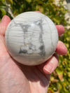 Howlite Sphere 2.5” Emotional Healing Calming Energy Crystal