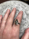 Meteorite Ring Set in .925 Sterling Silver sz 9