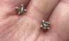 Natural Rough Diamond Stud Earring set in .925 Sterling Silver