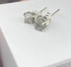 Natural Rough Diamond Stud Earring set in .925 Sterling Silver