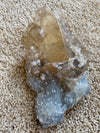 Massive Calcite Yellow Rainbow Phantom on Quartz 2.16 lbs