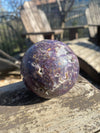 Sphalerite Druzy Purple Crystal Sphere 3”