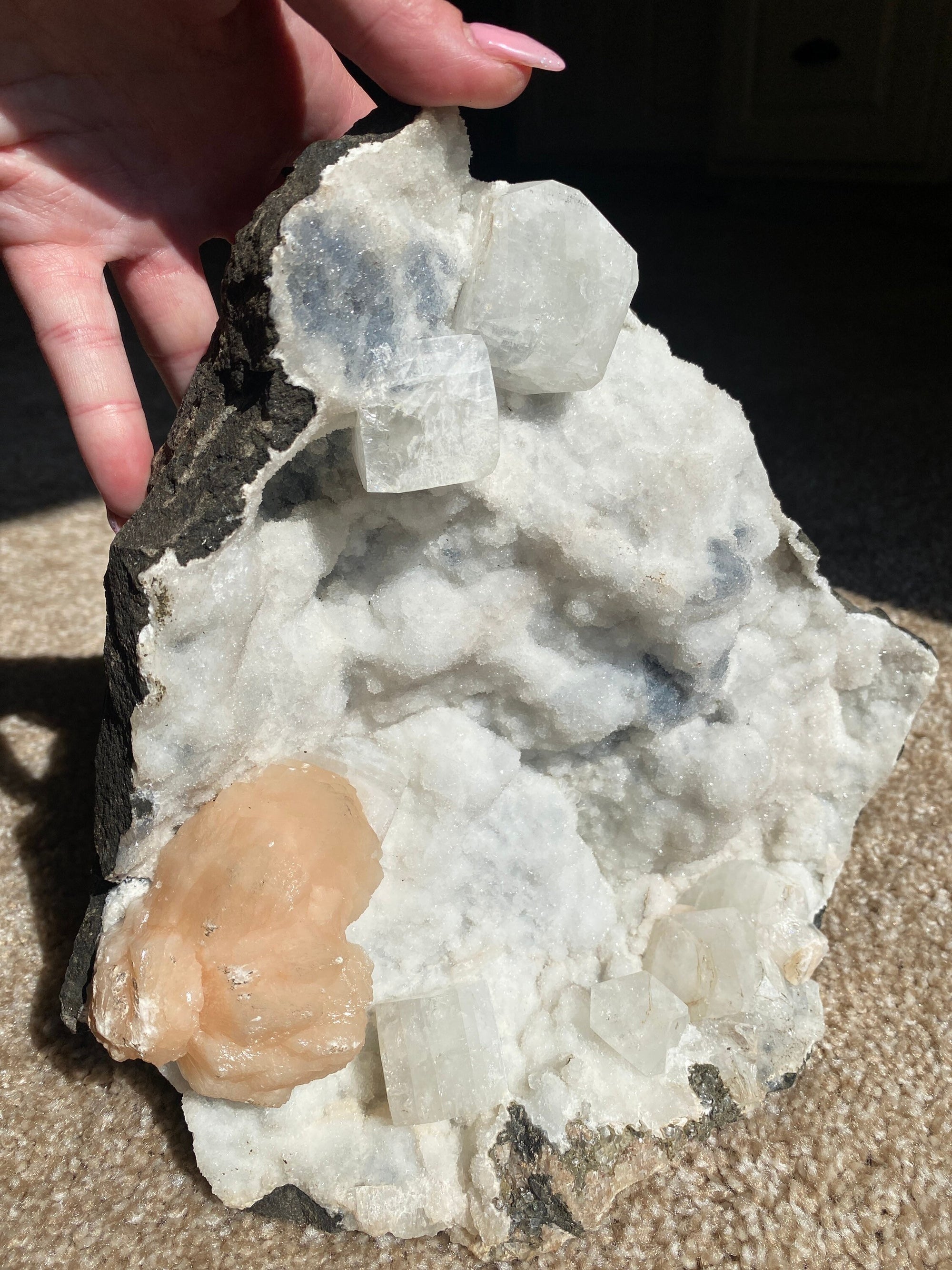 Gorgeous Gigantic Apophyllite Quartz Stilbite Geode Crystal