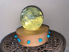 Turquoise Wooden Lit Stand lamp for Crystals