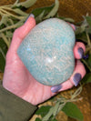 Amazonite Puffy Crystal Heart Carving 277.9 grams 3.5” long