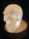 Clear Quartz Hand Carved Skull 1.64 lbs on Light Up Stand