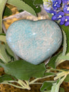 Amazonite Puffy Crystal Heart Carving 277.9 grams 3.5” long