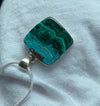 Malachite Chrysocolla 925 Sterling Silver Pendant Free Chain