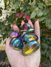 Rainbow Aura Quartz Palm Stones