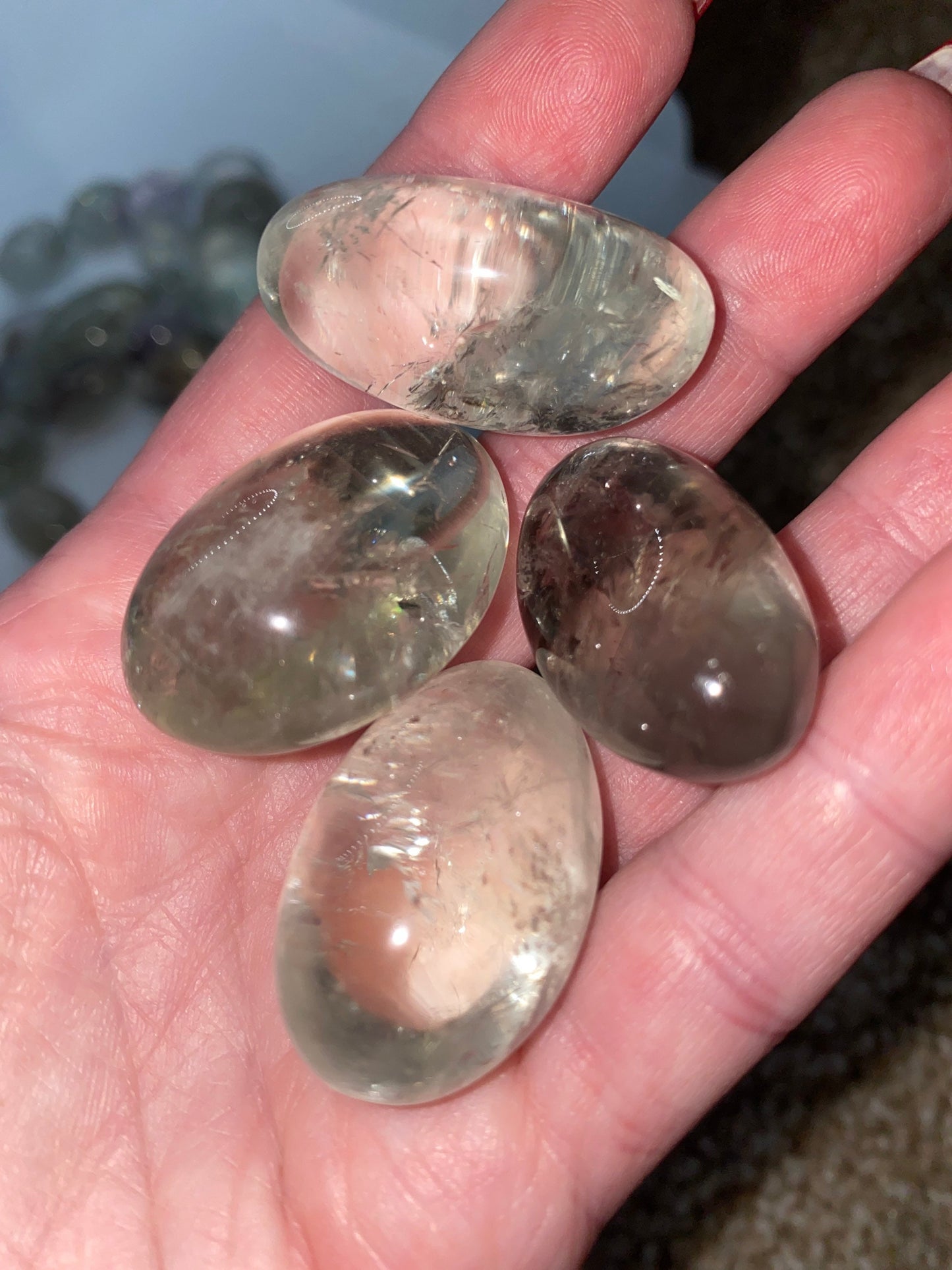 Green Amethyst RARE Blend Tumbled Crystals Med to Large