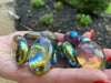 Rainbow Aura Quartz Palm Stones