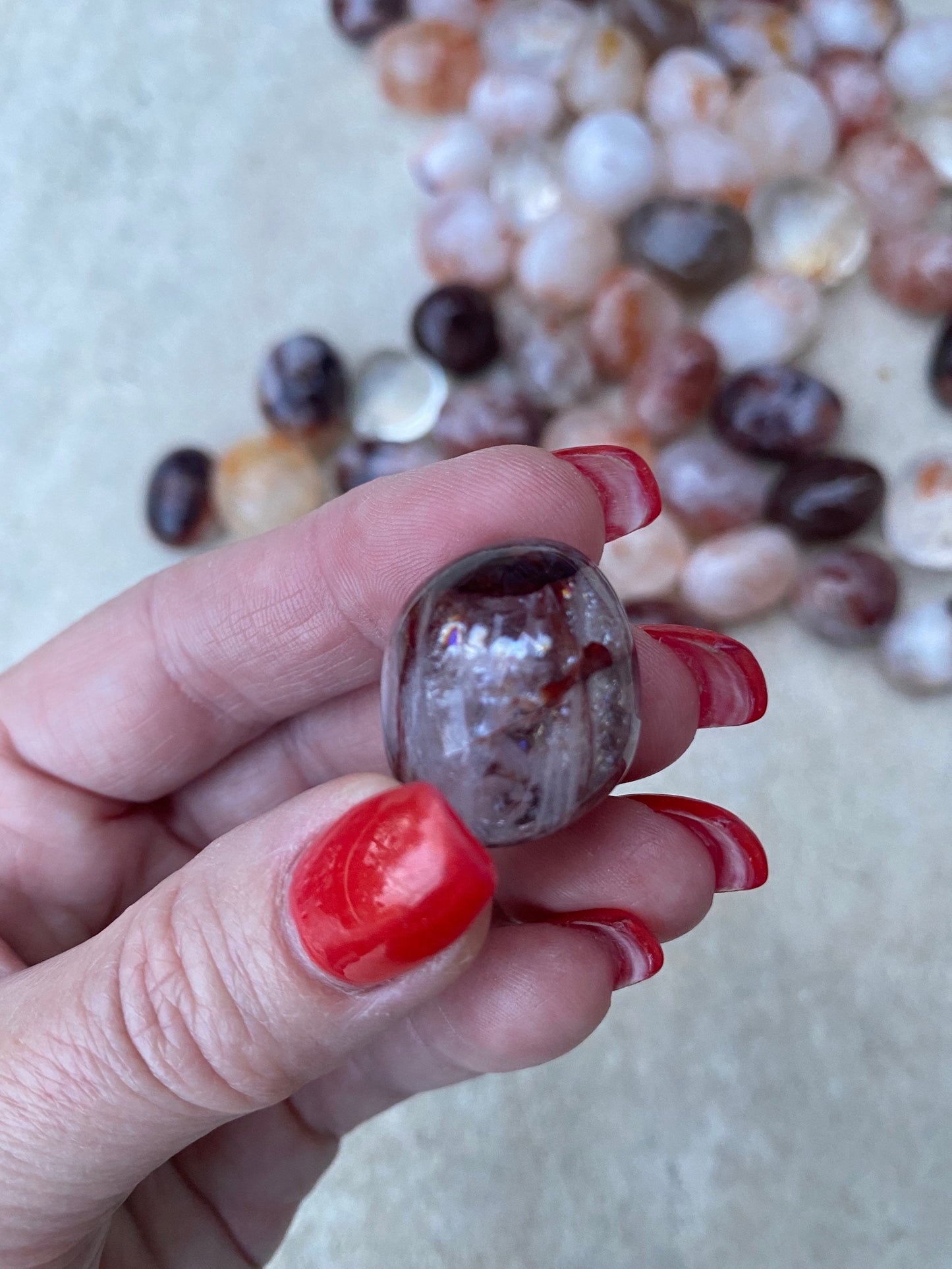 Hematoid Fire Quartz Tumbled Crystals