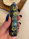 Sodalite Generator Gold Moons and Stars 4” Tall