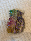 Bright Rainbow Aura Quartz Seahorse Carving 6.19 oz