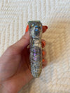 Bright Rainbow Aura Quartz Seahorse Carving 6.19 oz