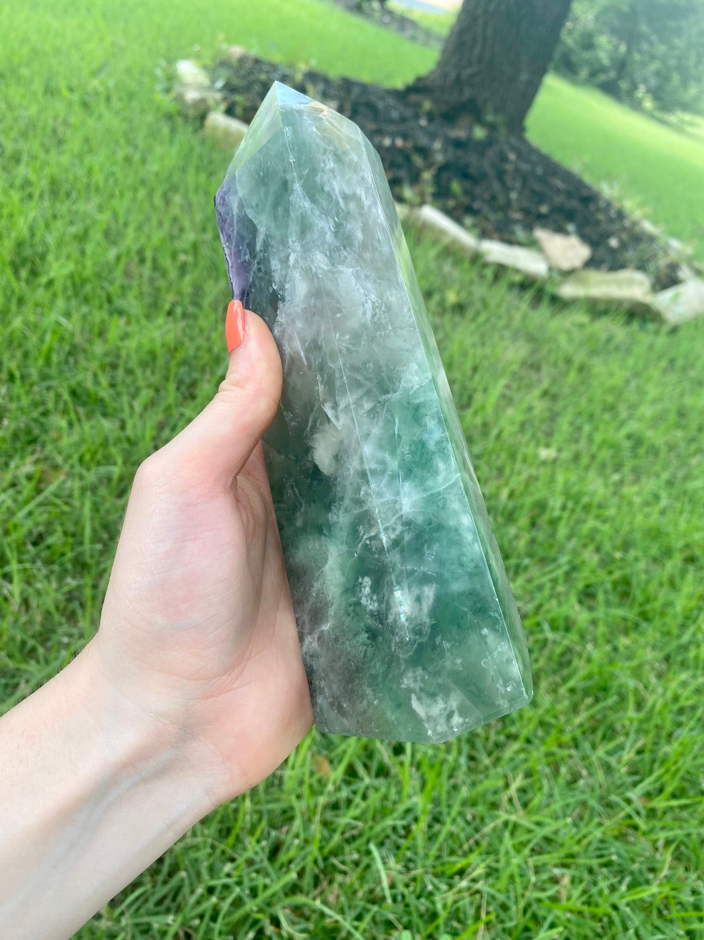 Generator Tower Rainbow Fluorite 1043g