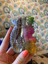 Bright Rainbow Aura Quartz Seahorse Carving 6.19 oz