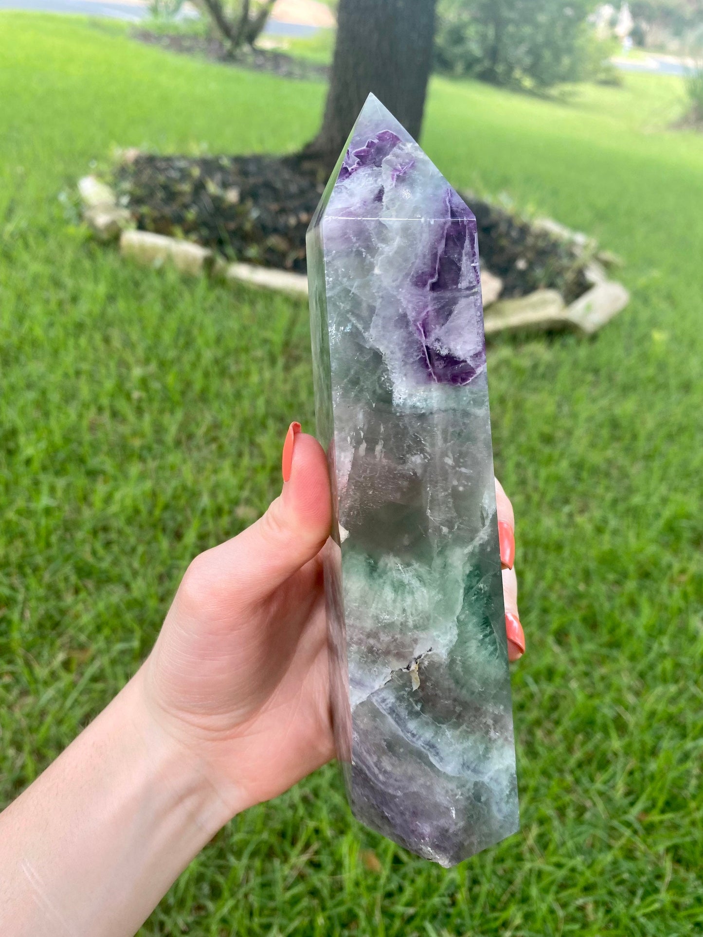 Generator Tower Rainbow Fluorite 1043g