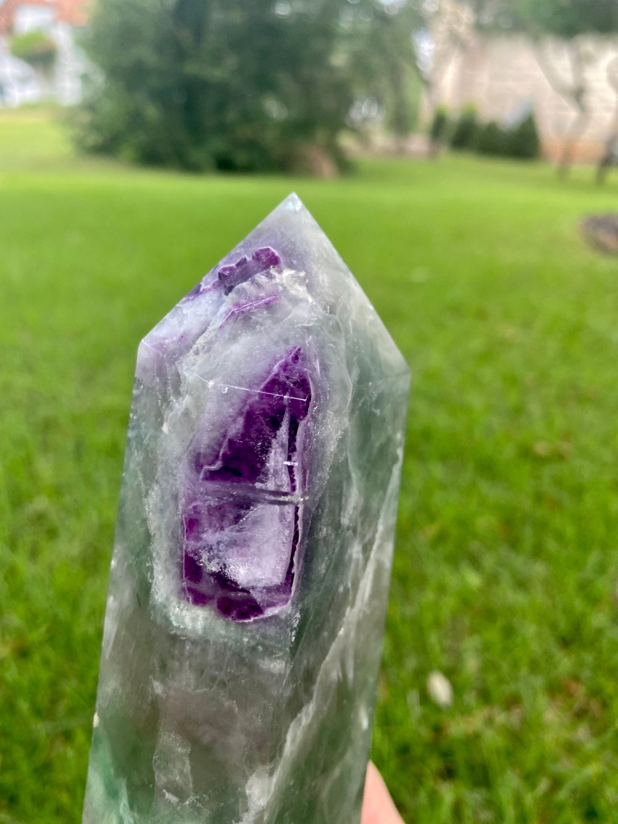 Generator Tower Rainbow Fluorite 1043g