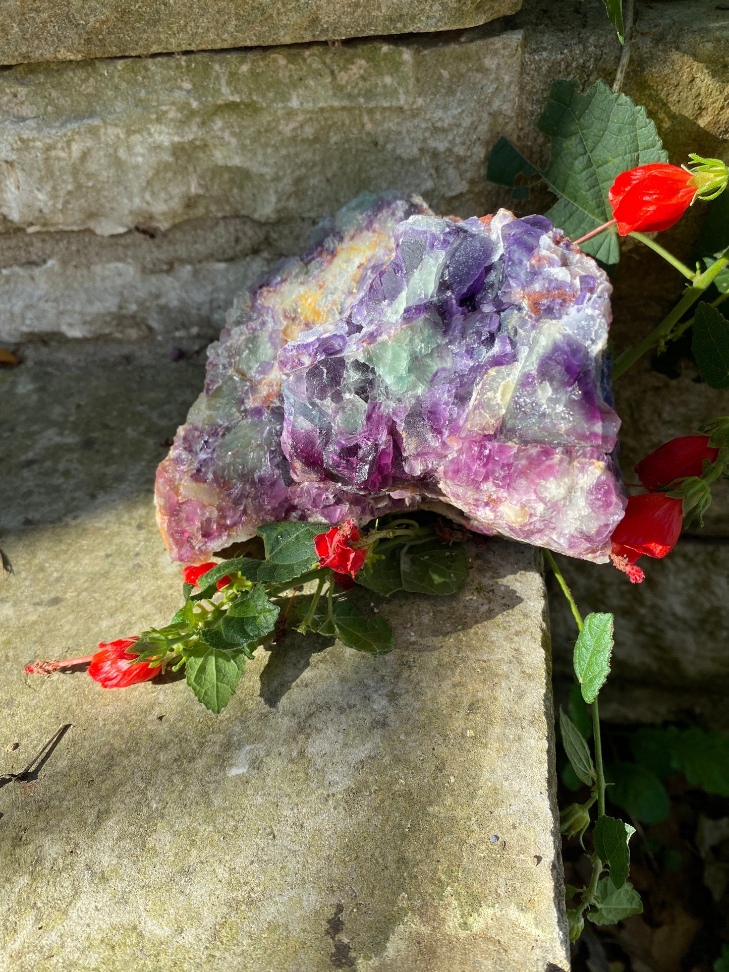 Natural Rainbow Fluorite Crystal 3 LBS