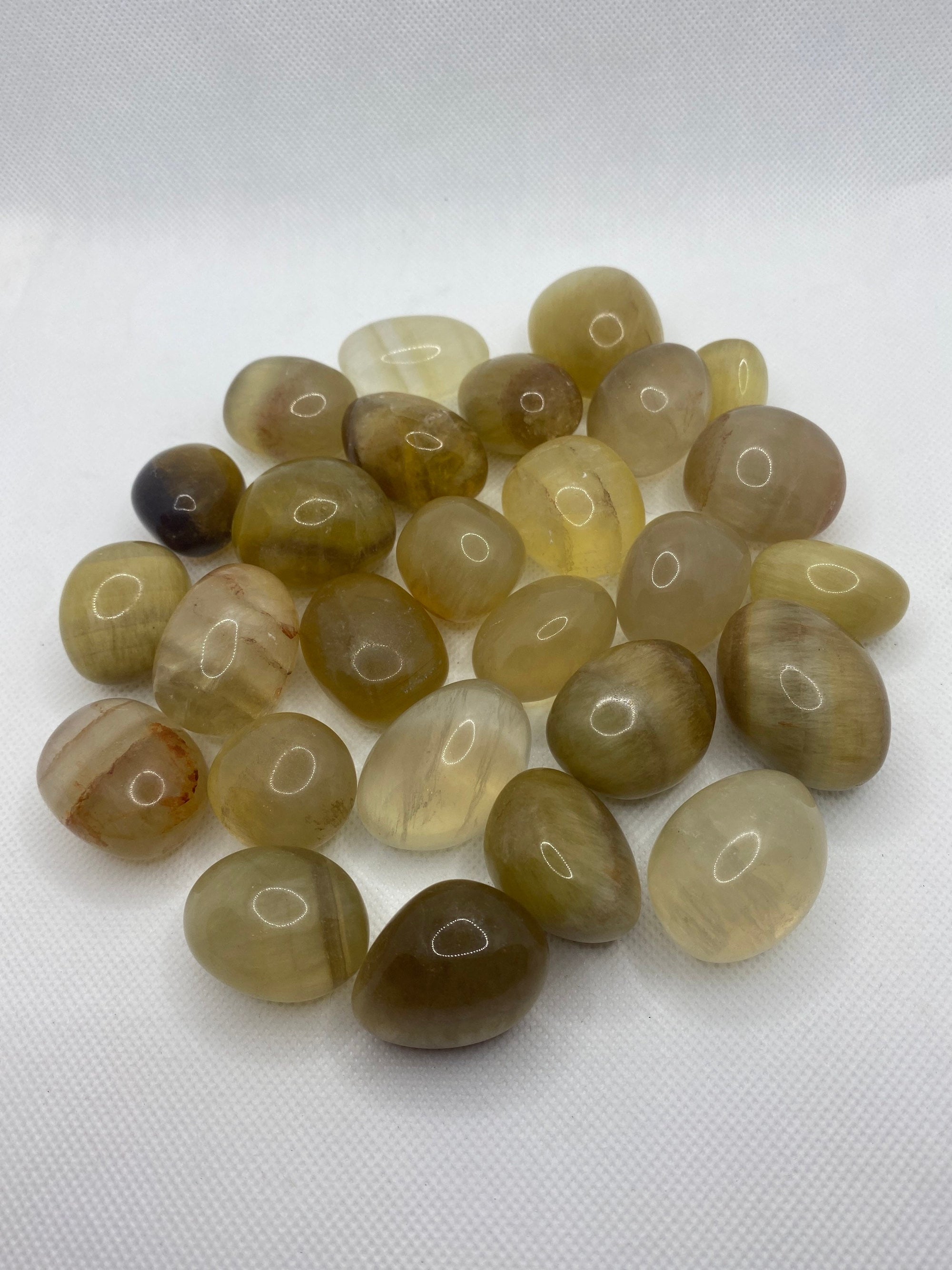 Yellow Fluorite Tumble Stones 1-2” Each Stunning Quality