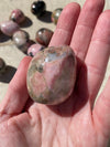 Rhodonite Palm Stone 62-83 g