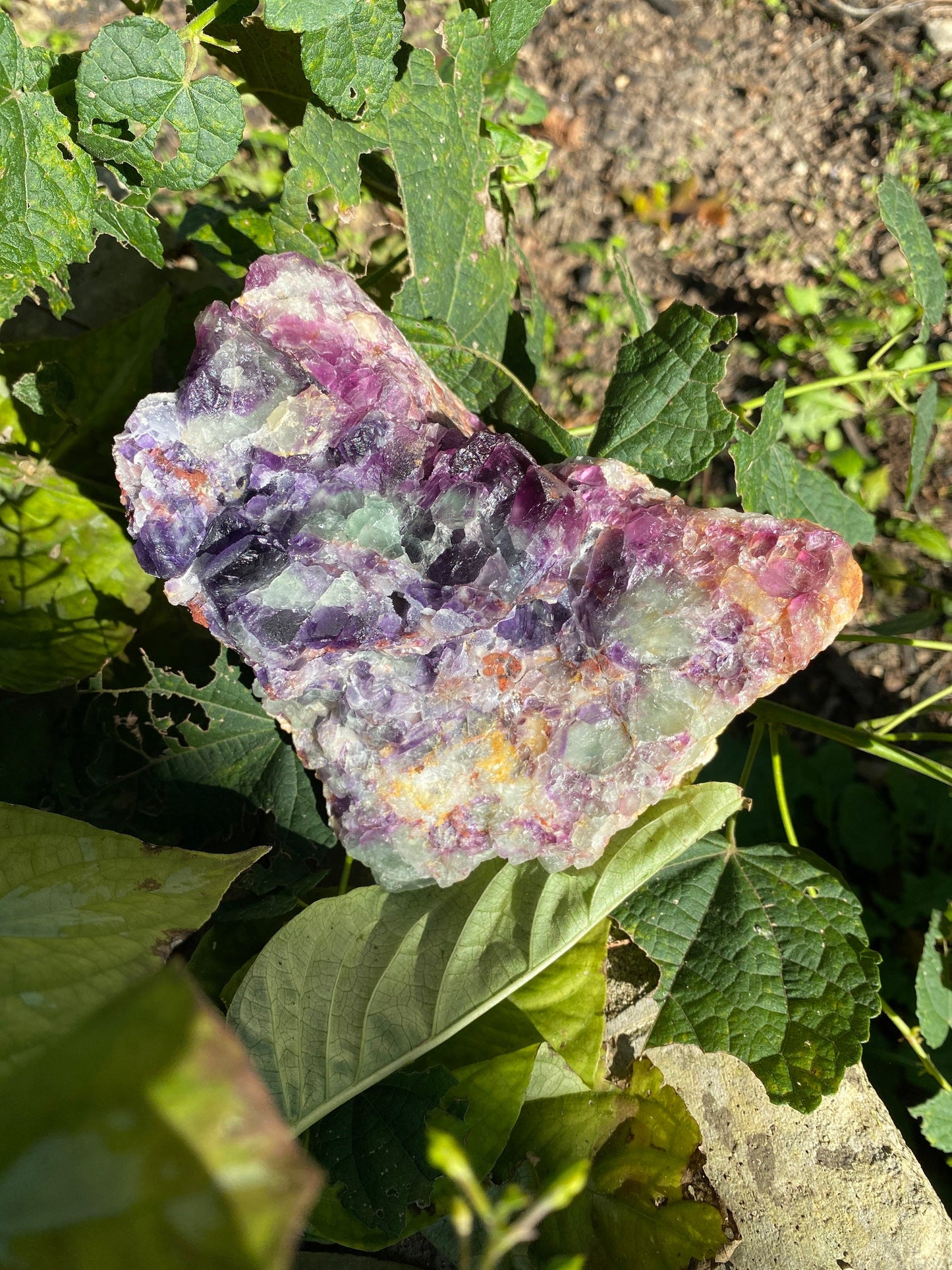 Natural Rainbow Fluorite Crystal 3 LBS