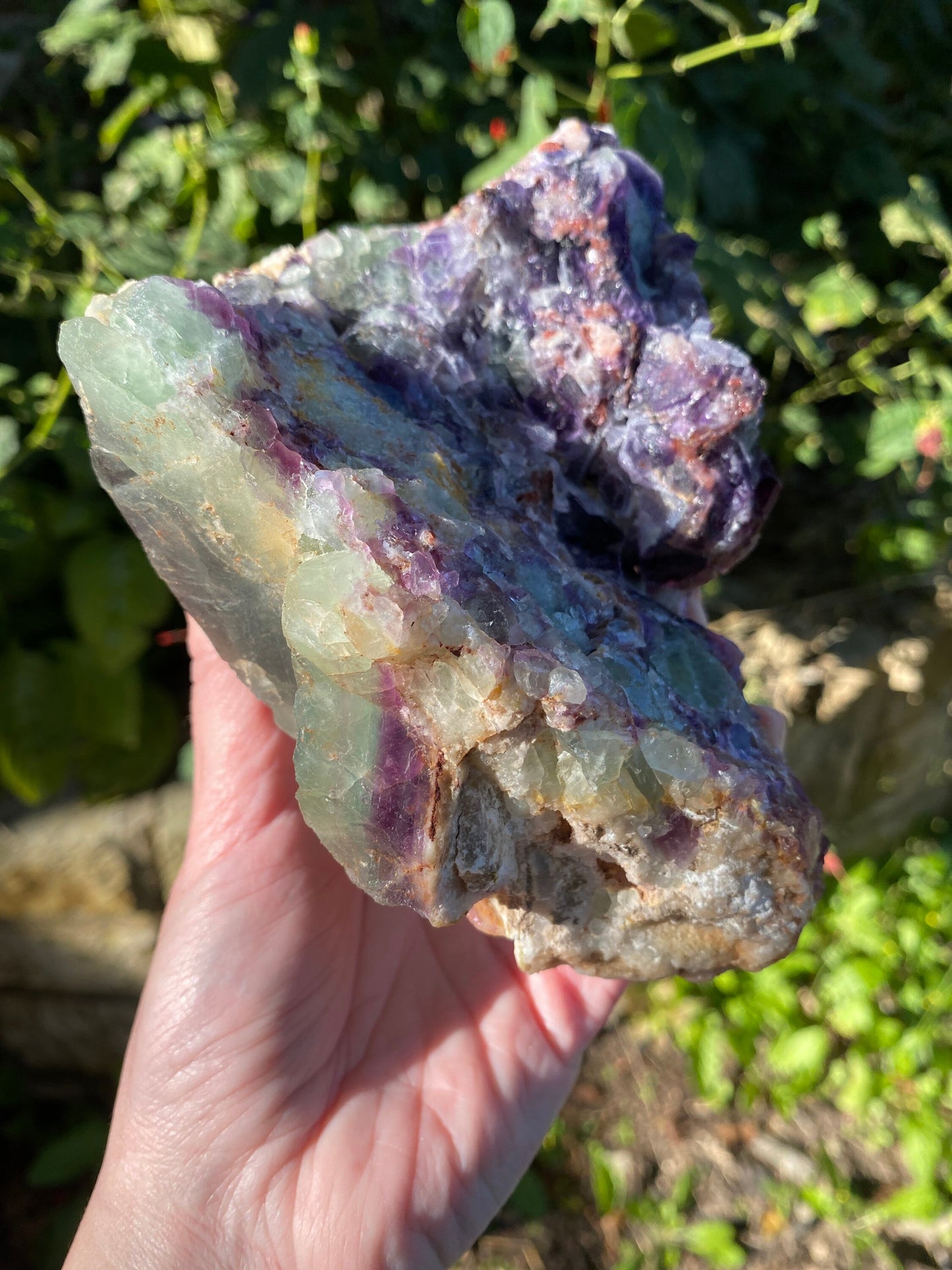 Natural Rainbow Fluorite Crystal 3 LBS